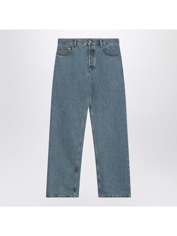 Wide-Leg Denim Pants