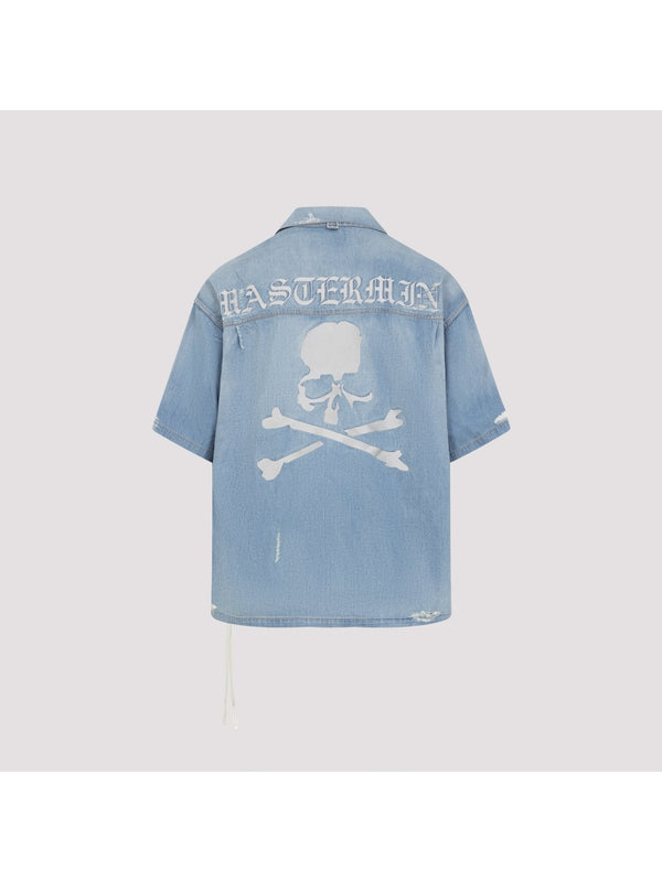Logo Skull Printing Denim Shirt