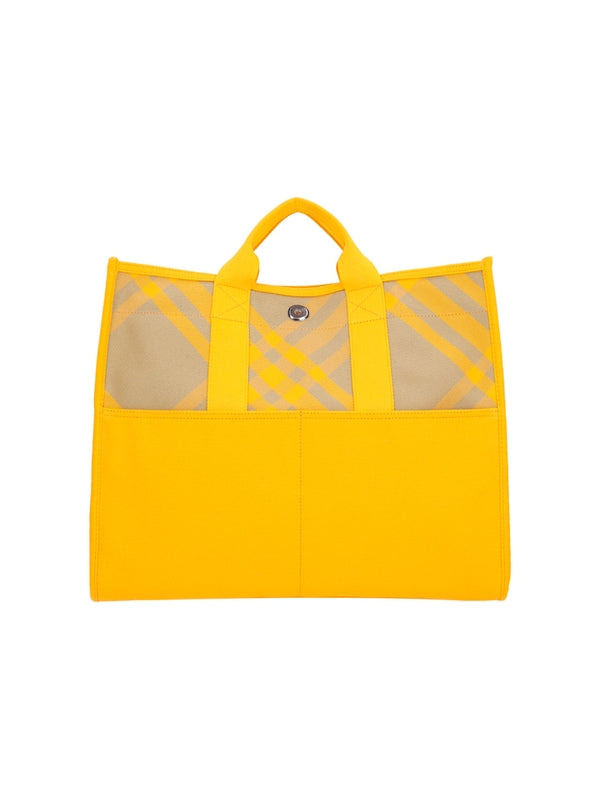 Check Panel Canvas Tote Bag