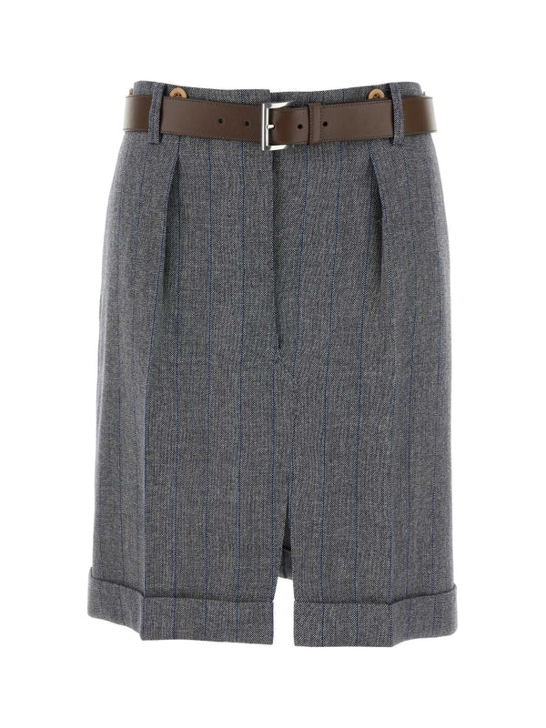 Belt Tailored Bermuda Shorts