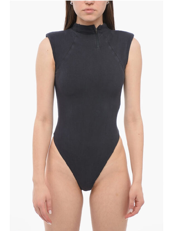 Stretch Jersey Zipper Bodysuit