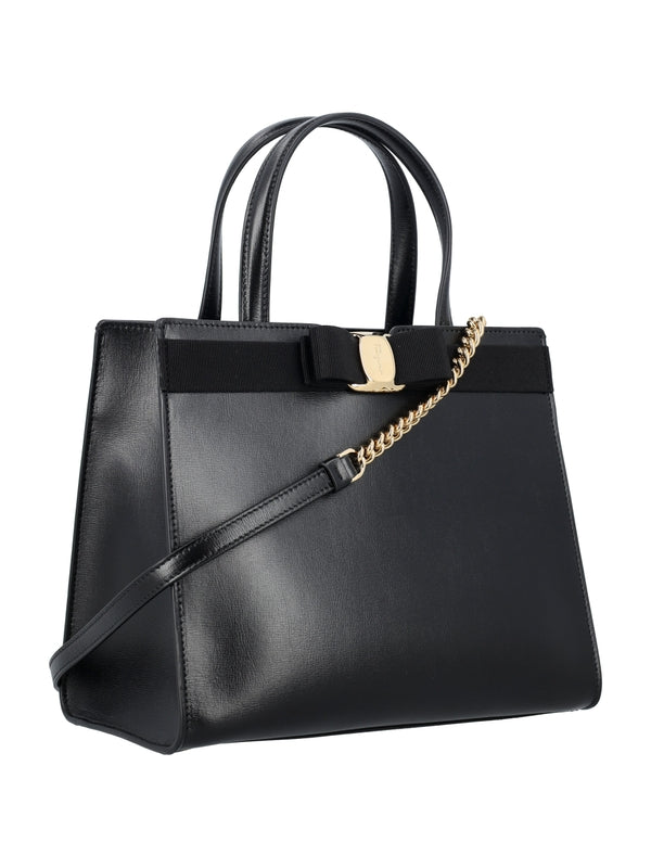 FERRAGAMO - Vara Bow Leather Tote Bag - Jente