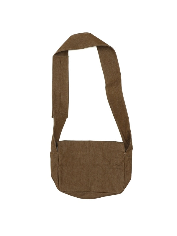 Brown Denim Messenger Bag
