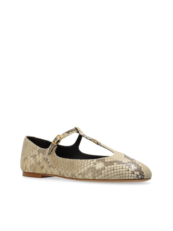 Marcie Animal Effect Leather Flat Shoes