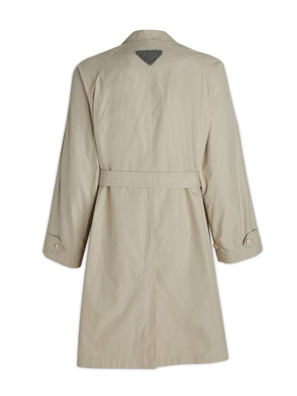 Back Triangle Logo Belted Coat