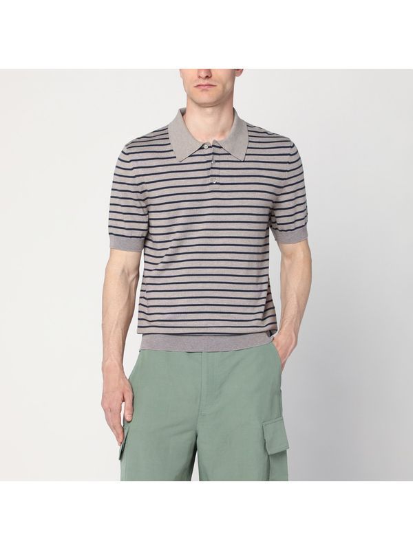 Striped Cotton-Blend Polo Shirt