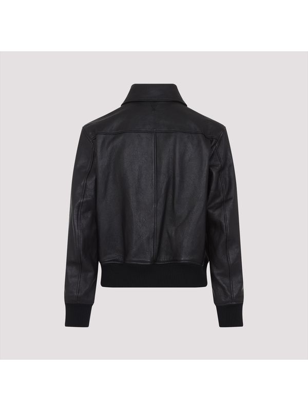 Zipper Leather Lambskin Jacket