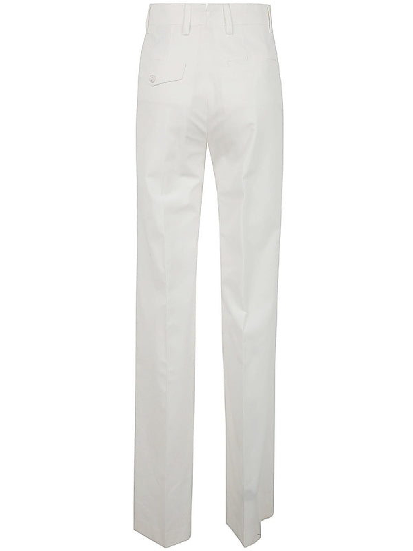 White Pocket Cotton Pants