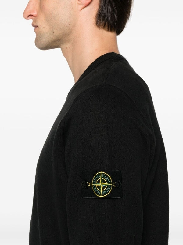 Woven Patch Cotton Sweatshirt