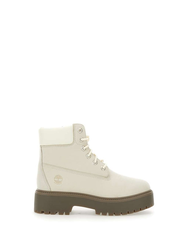 Timberland Ivory Lace-Up Boots