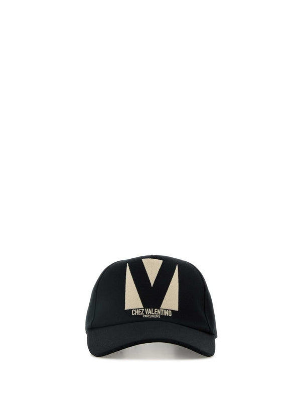 V Logo Cotton Ball Cap