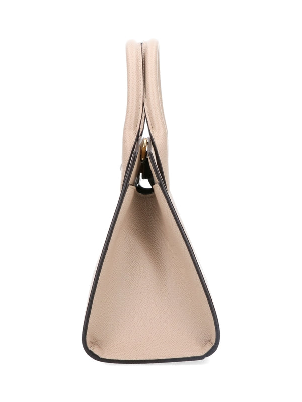 FERRAGAMO - Studio Gancini Buckle Leather Tote Bag - Jente