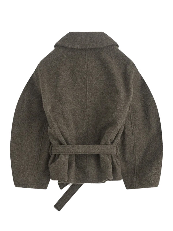 Asymmetric Bathrobe Short Coat