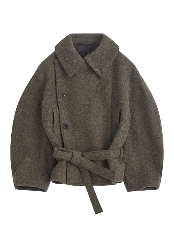 Asymmetric Bathrobe Short Coat