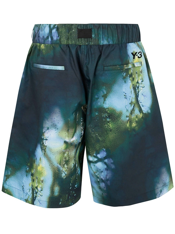 AOP Multicolor Belted Shorts