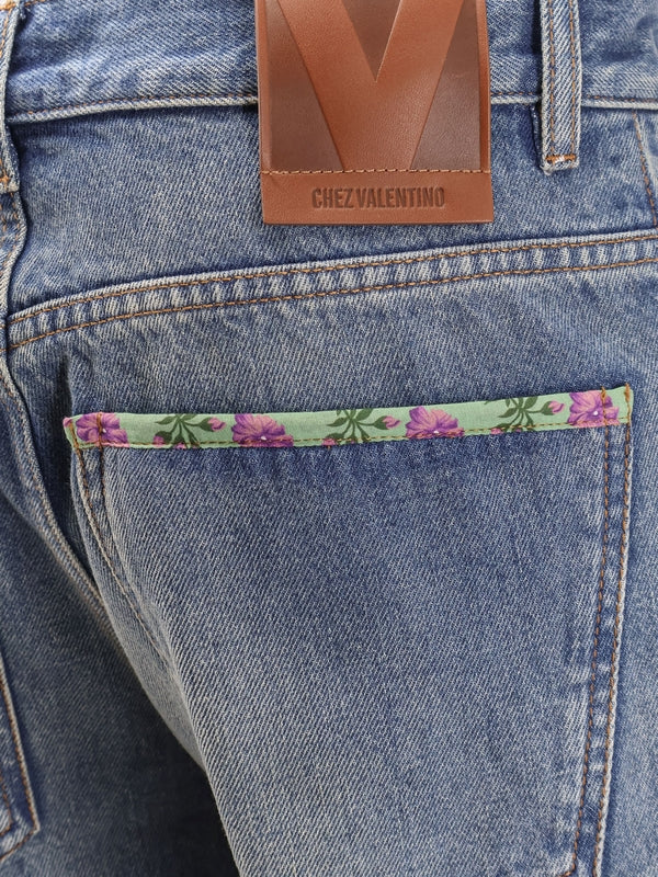 Back Logo Patch Denim Pants