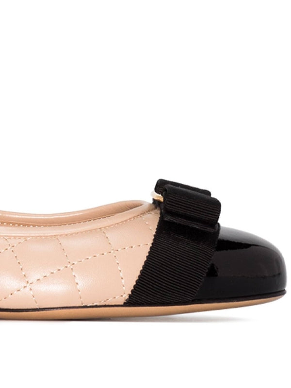 Bara Bow Quilted Leather Flat Shoes