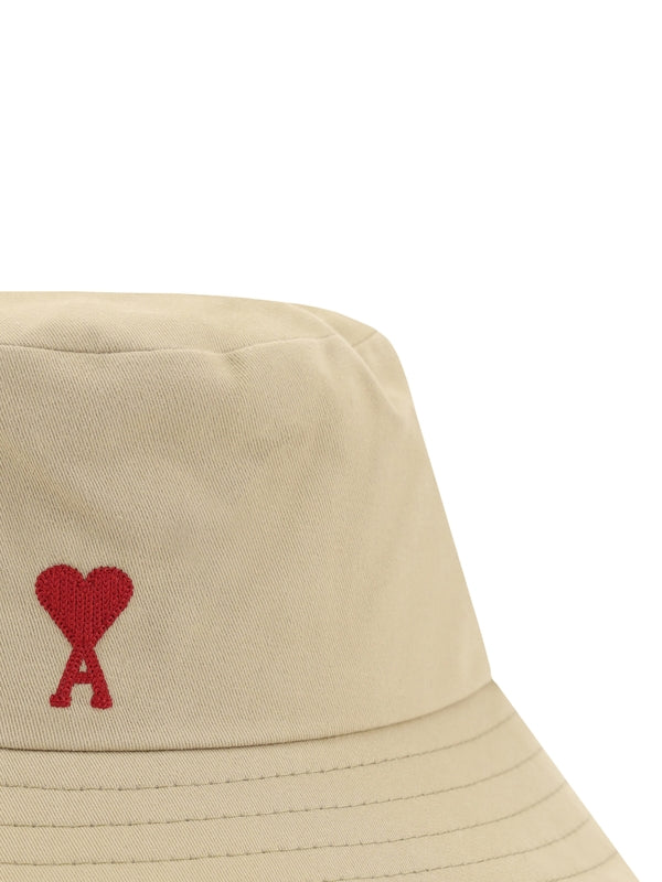 Heart Logo Embroidery Cotton Bucket Hat