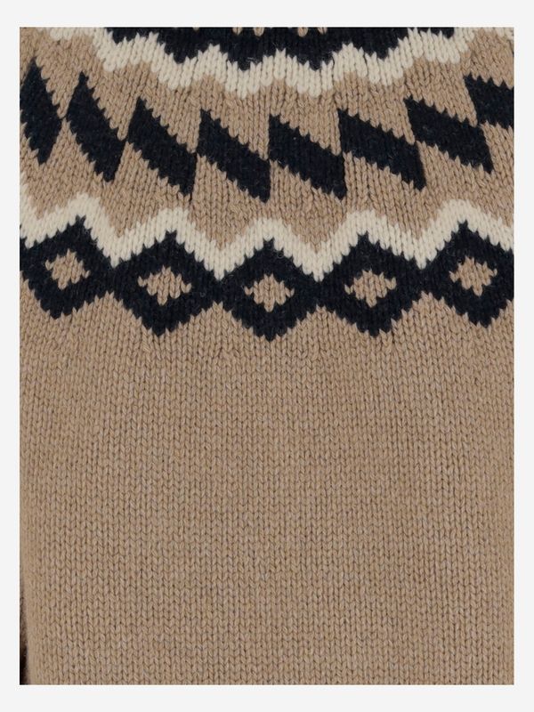 Jacquard Detail Wool Knit