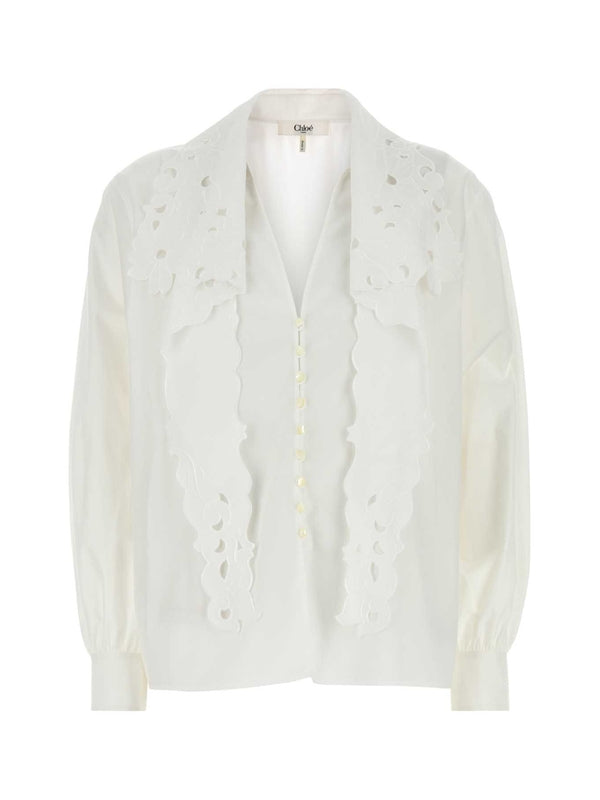 White Lace Cotton Shirt