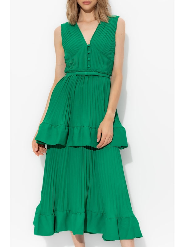 Belt Pleats
  Flounce Dress