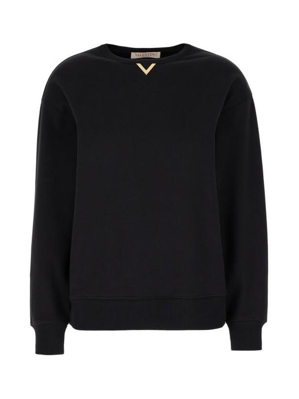 V Logo Detailed Crewneck
  Sweatshirt