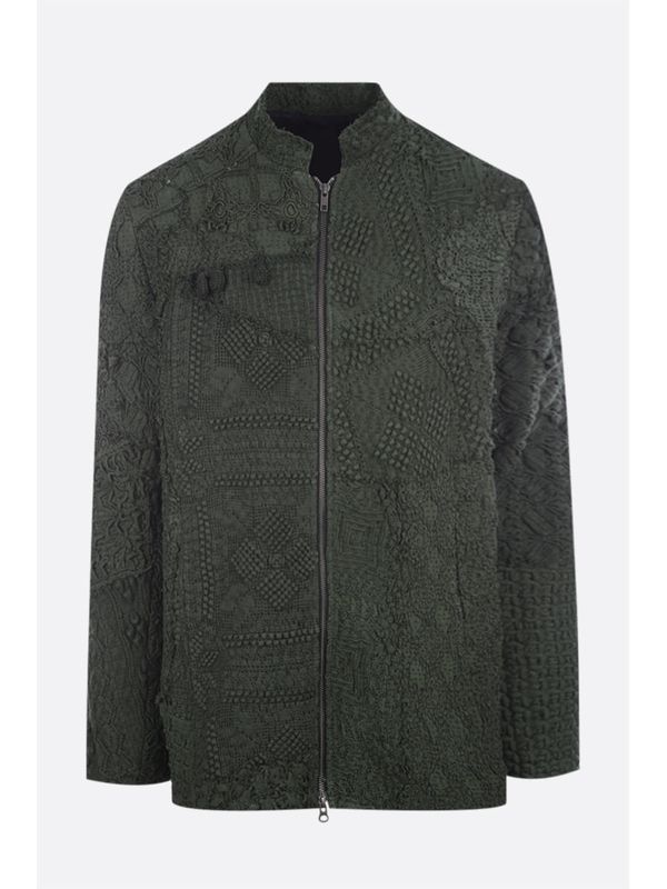 All-Over Pattern Zip-Up Jacket