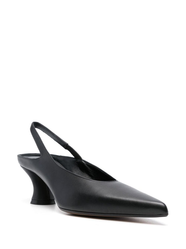 Black Leather Slingback Heel