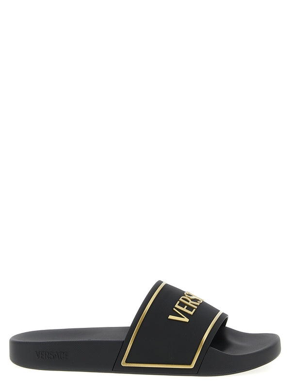Versace Black Slides