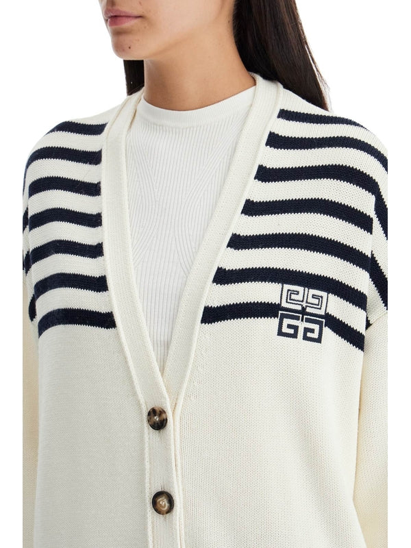 4g Stripe Wool Blend Cardigan