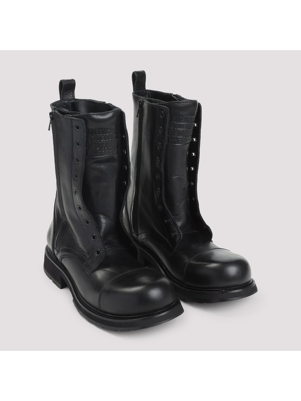 Track Leather Lace-up Boots