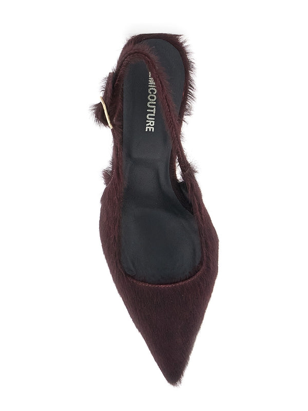 Semicouture Burgundy Slingback Heels
