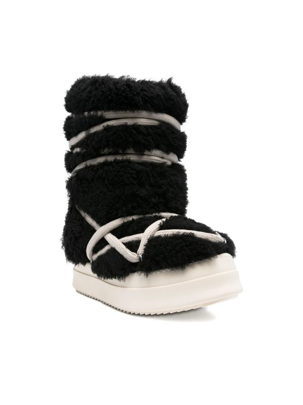 Rick Owens Black Lace-Up Boots