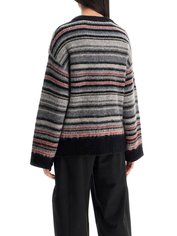 Stripe Alpaca Blend Cardigan