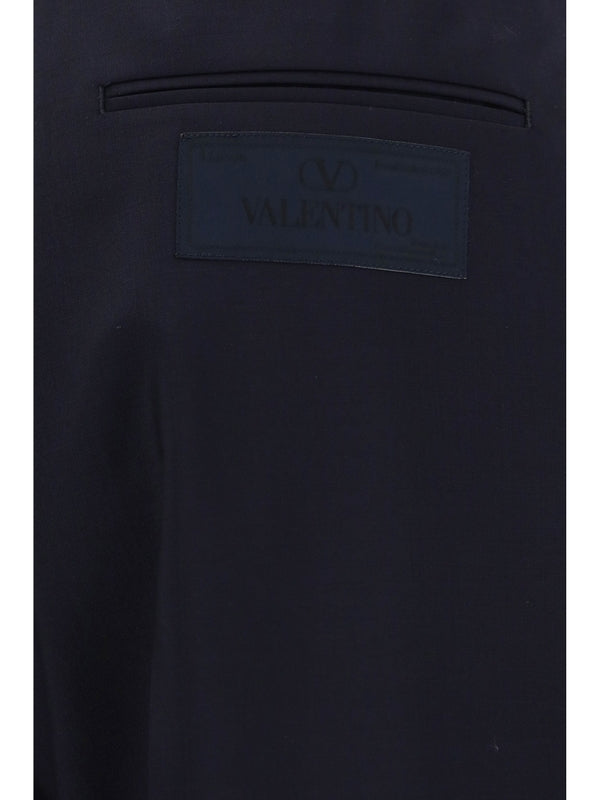 VALENTINO - Back Logo Wool Mohair Pants - Jente