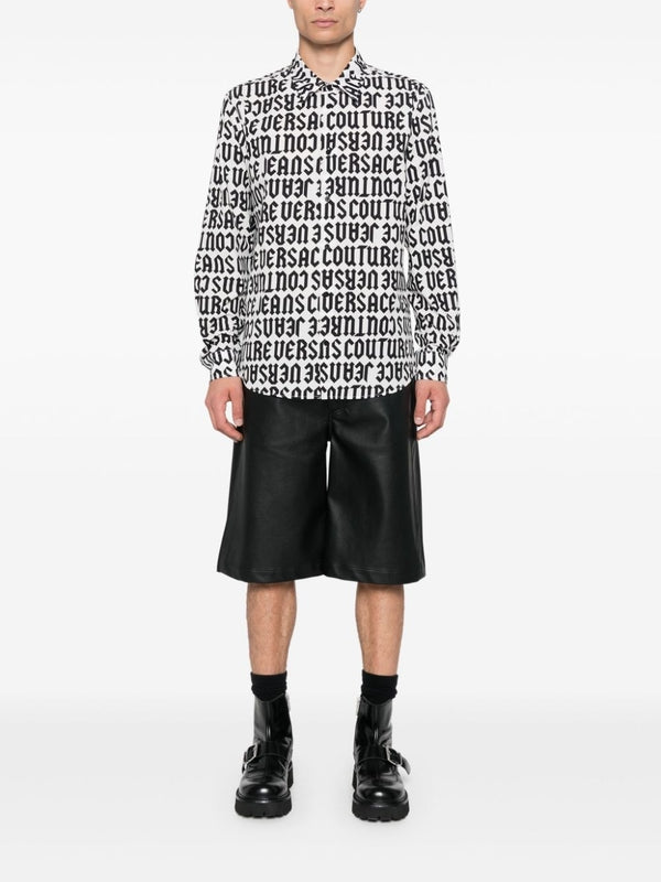 All-Over Lettering Cotton Shirt