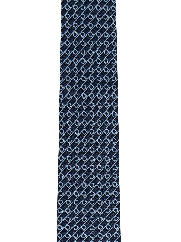 All-Over Gancini Logo Silk Tie