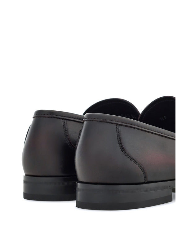 Gancini Accent Leather Loafers