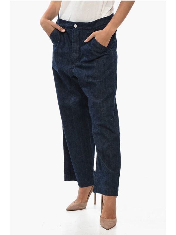 Wide Cotton Denim Pants