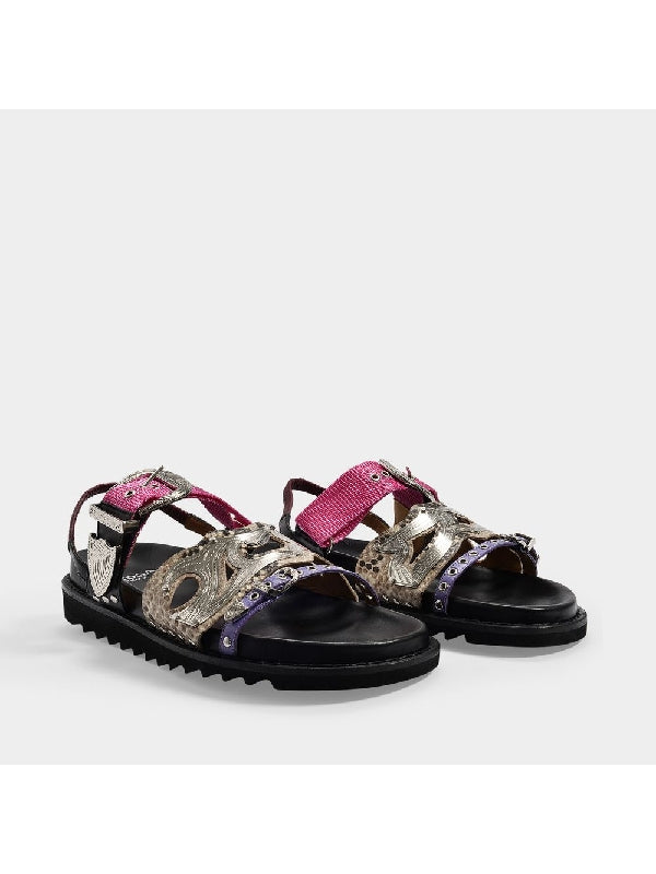 Multi Buckle Strap Slingback Sandal