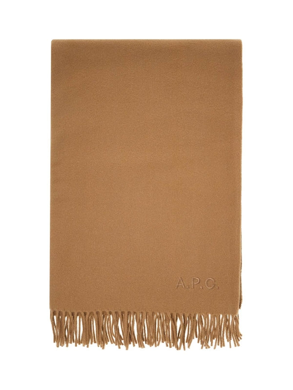 Alix Logo Embroidered Detail Wool Muffler