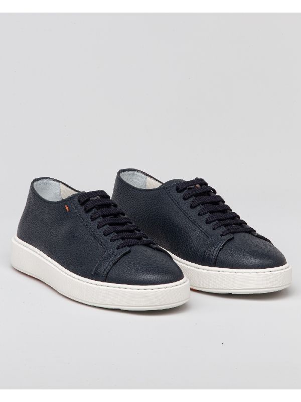 Stitch Detail Leather Lowtop Sneakers