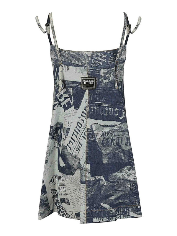 All-Over Printing Sleeveless Mini Dress