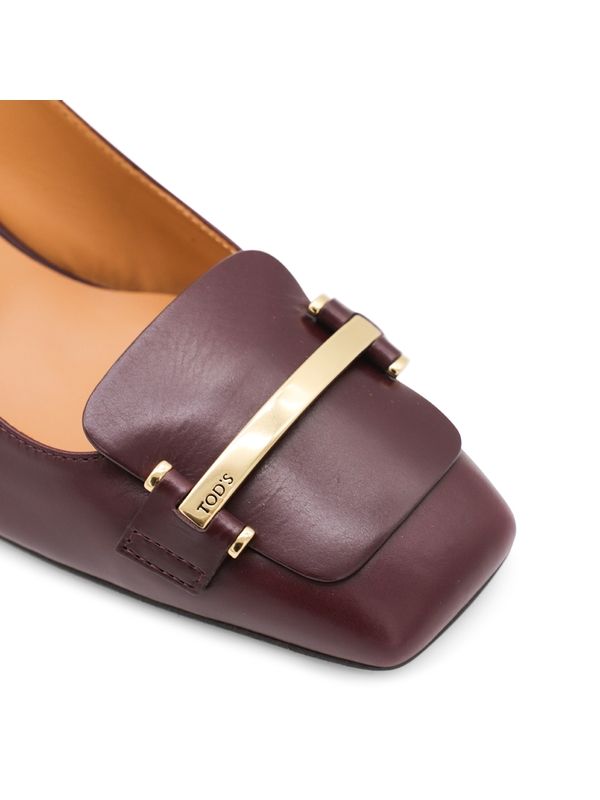 Tod's Burgundy Slingback Heels