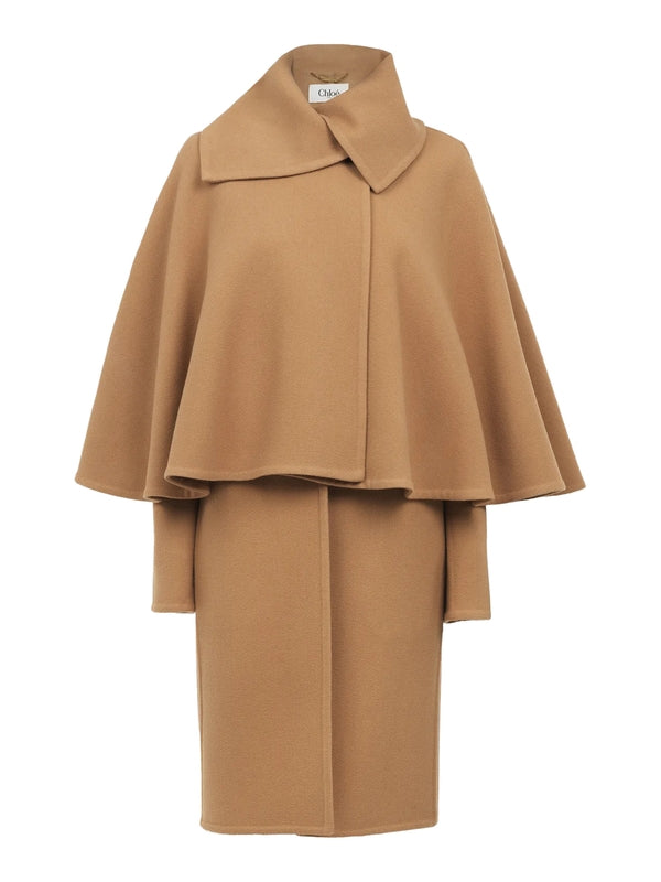 Wool Cashmere Cape Coat