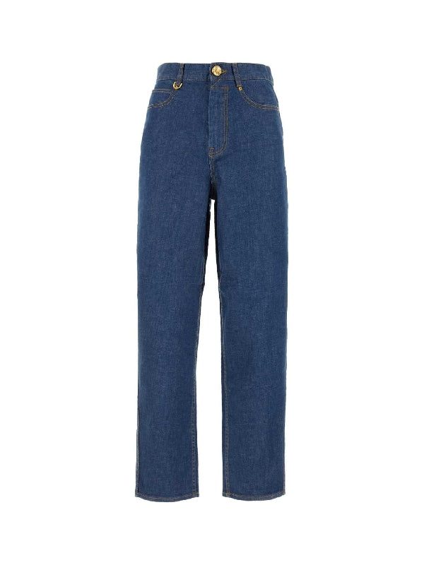 Cotton Blend Denim Pants