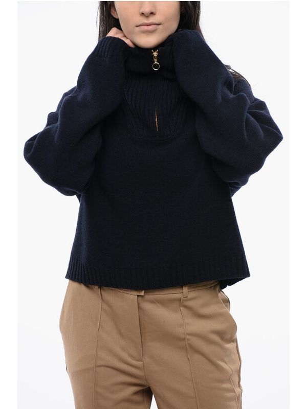 Kira Half Zip-up Ribbed Cashmere Knit