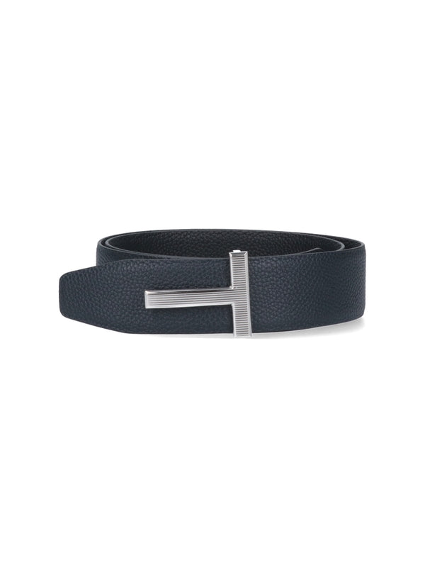Tom Ford Navy Leather Belts