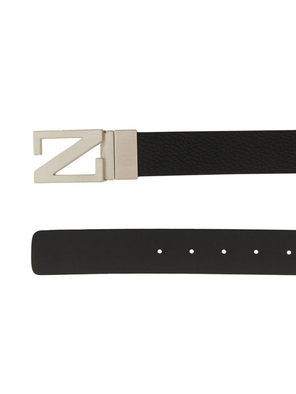 Z Logo Buckle Leather Belt