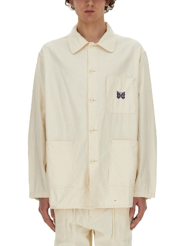 Logo Embroidered Cotton Shirt